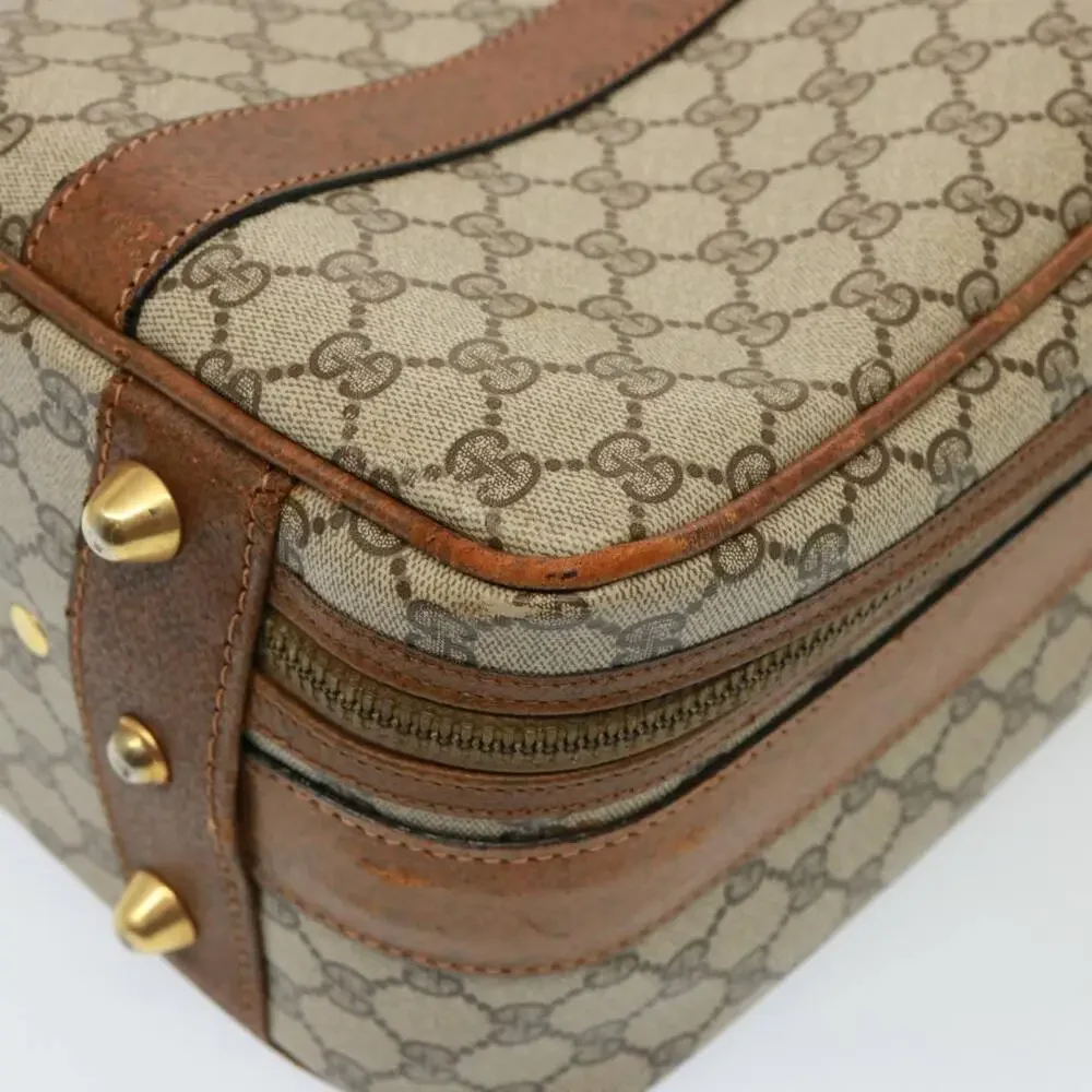 GUCCI GG Supreme Boston Bag Pvc Beige